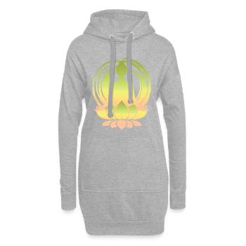 Pastell Buddha im Lotusstempel - Hoodie-Kleid - Grau meliert - Vorne