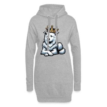 Weißer Schäferhund Schäferhund Schäferhunde - Hoodie-Kleid - Grau meliert - Vorne
