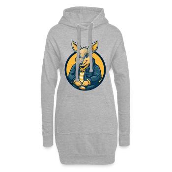Aardvark Kawaii Maskottchen Cartoon Clipart Logo Abzeichen - Hoodie-Kleid - Grau meliert - Vorne