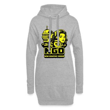 NGO Neon Pop Retro Portraits - Hoodie-Kleid - Grau meliert - Vorne
