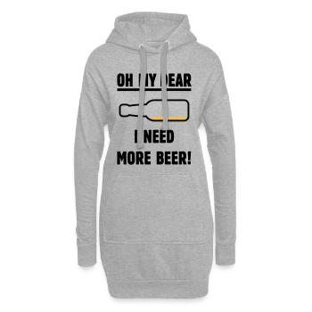 Oh ma chère – j’ai besoin de plus de bière ! (Bière / Mauvais 2C) - Sweat-shirt à capuche long Femme - gris chiné - Devant