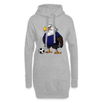 Adler Fussball Vogel - Hoodie-Kleid - Grau meliert - Vorne