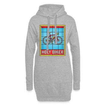Heiliger Biker Buntglas-Fahrrad - Hoodie-Kleid - Grau meliert - Vorne