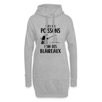 Humour pêche pêcheur  - Sweat-shirt à capuche long Femme - gris chiné - Devant