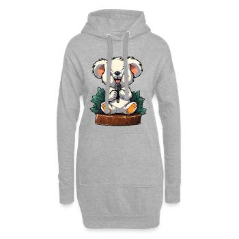 Kleiner Koala Karaoke auf Bühne - Hoodie-Kleid - Grau meliert - Vorne
