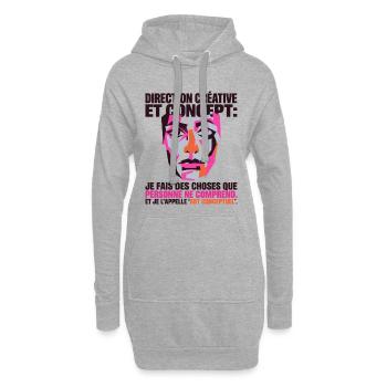 Directeur Créatif Art Conceptuel Humour - Hoodie-Kleid - Grau meliert - Vorne
