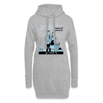 Couple Vieillir Ensemble Vin Humour - Hoodie-Kleid - Grau meliert - Vorne