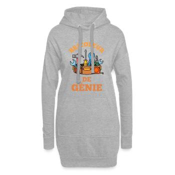 Bricoleur de Génie – Outils colorés - Sweat-shirt à capuche long Femme - gris chiné - Devant