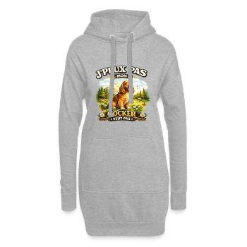 Cocker en nature: J'peux pas - Sweat-shirt à capuche long Femme - gris chiné - Devant
