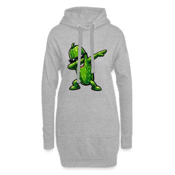 Dabbing Gurke - Hoodie-Kleid - Grau meliert - Vorne
