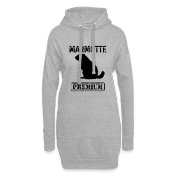 Marmotte premium  - Sweat-shirt à capuche long Femme - gris chiné - Devant