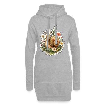 Garden Snail Wildflowers Gardeners Lovers - Hoodie-Kleid - Grau meliert - Vorne
