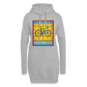 Heiliger Biker Buntglas-Fahrrad - Hoodie-Kleid - Grau meliert - Vorne