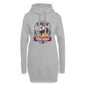 Certifié Papa Poule - Sweat-shirt à capuche long Femme - gris chiné - Devant