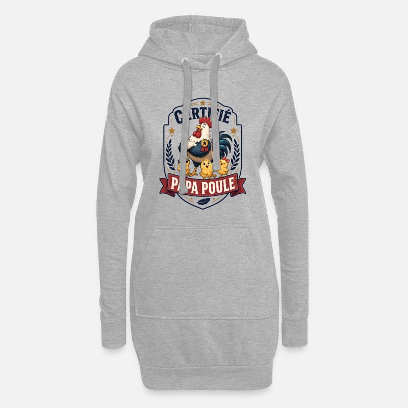 Zertifizierter Daddy Hen - Hoodie-Kleid - Grau meliert