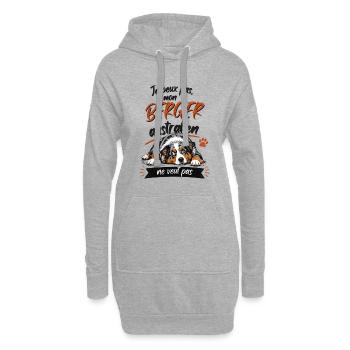 Berger Australien: je peux pas écouter - Sweat-shirt à capuche long Femme - gris chiné - Devant