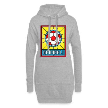 Emblème du ballon de football en vitrail - Sweat-shirt à capuche long Femme - gris chiné - Devant