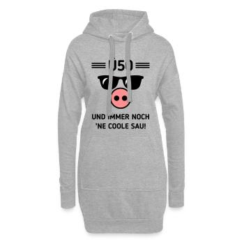 Ü50 Und Immer Noch ’Ne Coole Sau! Cool Geburtstag - Hoodie-Kleid - Grau meliert - Vorne