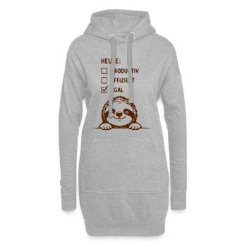 Lässiger Faultier Humor: Egal-Checkliste - Hoodie-Kleid - Grau meliert - Vorne