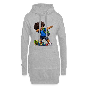 Dabbing ABC-Schütze Afro - Hoodie-Kleid - Grau meliert - Vorne