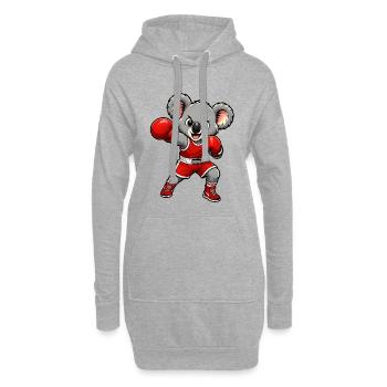 Süßer Koala boxt - Hoodie-Kleid - Grau meliert - Vorne