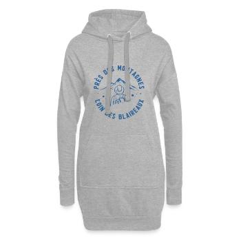 Randonneur au pied des montagnes - Sweat-shirt à capuche long Femme - gris chiné - Devant
