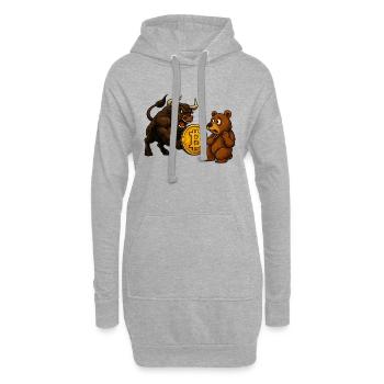 Bitcoin Bull vs Bear - Sweat-shirt à capuche long Femme - gris chiné - Devant