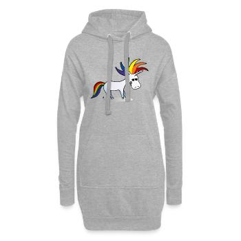 Punk Unicorn - Sweat-shirt à capuche long Femme - gris chiné - Devant