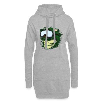 Skull Totenkopf Biker Cool - Hoodie-Kleid - Grau meliert - Vorne