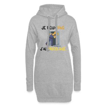 je peux pas j'ai bricolage - Bricolage !! - Sweat-shirt à capuche long Femme - gris chiné - Devant