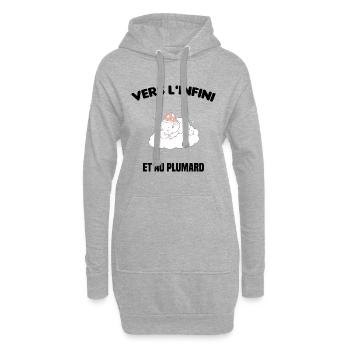 vers l'infini et au plumard cadeau humour drôles - Sweat-shirt à capuche long Femme - gris chiné - Devant