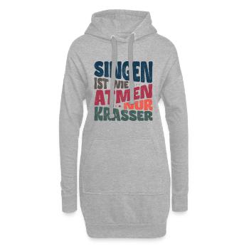 Chanter, c’est comme respirer, mais en plus flagrant - Sweat-shirt à capuche long Femme - gris chiné - Devant