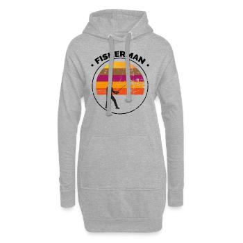 Fisherman - Fischermann - Hoodie-Kleid - Grau meliert - Vorne