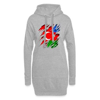 Türkiye Azerbaïdjan Turquie Azerbaïdjan - Sweat-shirt à capuche long Femme - gris chiné - Devant