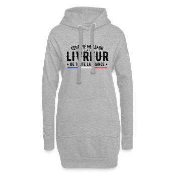 Zertifizierter bester Lieferbote in ganz Frankreich - Hoodie-Kleid - Grau meliert - Vorne
