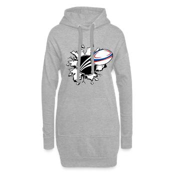 Rugby France Rugby Maillot Pour les Français France - Sweat-shirt à capuche long Femme - gris chiné - Devant