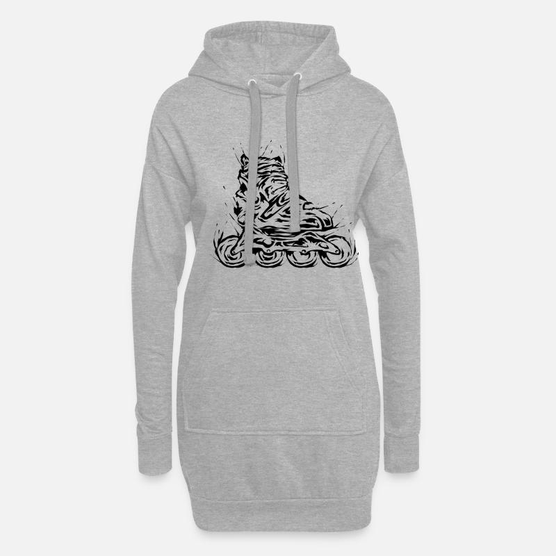 Inline Skates - Hoodie-Kleid - Grau meliert