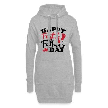 Joyeuse première fête des pères - Sweat-shirt à capuche long Femme - gris chiné - Devant