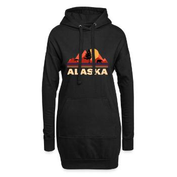 montagnes nature alaska - Sweat-shirt à capuche long Femme - noir - Devant