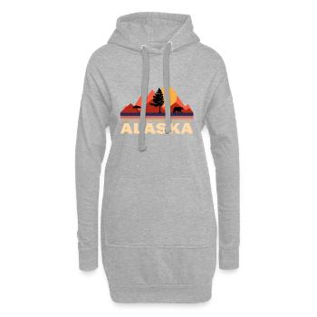montagnes nature alaska - Sweat-shirt à capuche long Femme - gris chiné - Devant