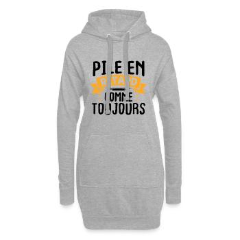 Pile en retard comme toujours - Sweat-shirt à capuche long Femme - gris chiné - Devant