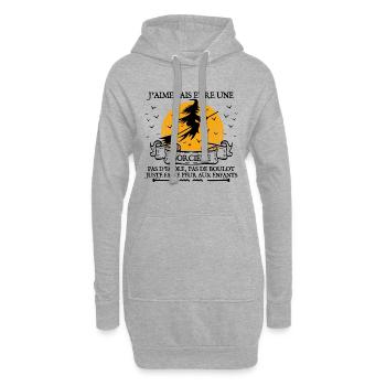 cadeau Halloween humour | Sorcière Halloween - Sweat-shirt à capuche long Femme - gris chiné - Devant