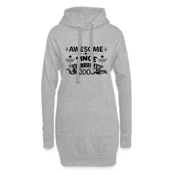 February 2003 | Awesome 2003 | born in February - Sweat-shirt à capuche long Femme - gris chiné - Devant