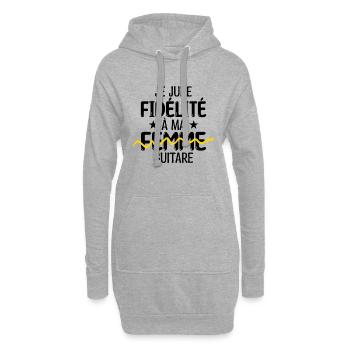 Guitar fan | Guitariste cadeau femme - Sweat-shirt à capuche long Femme - gris chiné - Devant