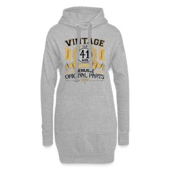 Jahrgang 41 Jahre - Geburtstagsgeschenk 41 Jahre !!! - Hoodie-Kleid - Grau meliert - Vorne