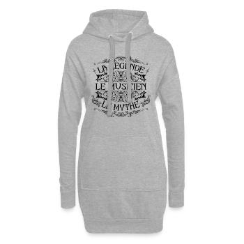 Musicien | la légende Musicien le mythe - Sweat-shirt à capuche long Femme - gris chiné - Devant
