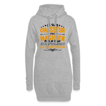 Chasseur pas Magicien | le Meilleur Chasseur cade - Sweat-shirt à capuche long Femme - gris chiné - Devant