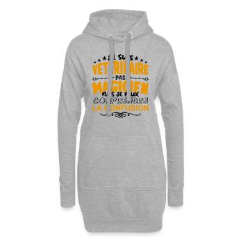 Vétérinaire pas Magicien | le Meilleur Vétérinair - Sweat-shirt à capuche long Femme - gris chiné - Devant