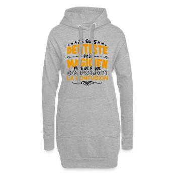 Dentiste pas Magicien | le Meilleur Dentiste cade - Sweat-shirt à capuche long Femme - gris chiné - Devant