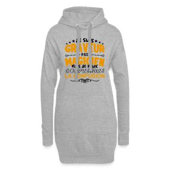 Graveur pas Magicien | le Meilleur Graveur cadeau - Sweat-shirt à capuche long Femme - gris chiné - Devant